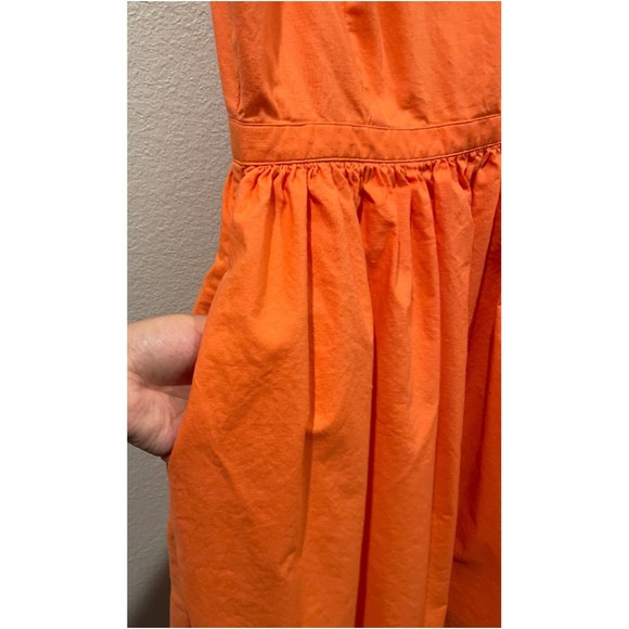MODCLOTH Sherbert Bow Sleeveless Pockets Orange Mini Dress - Picture 4 of 5